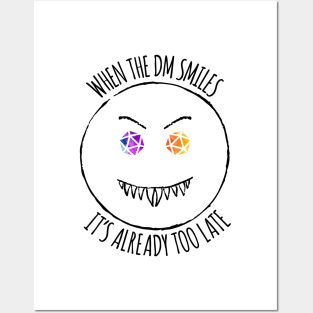 When the DM Smiles - rainbow & black - Dice LGBTQ+ Posters and Art